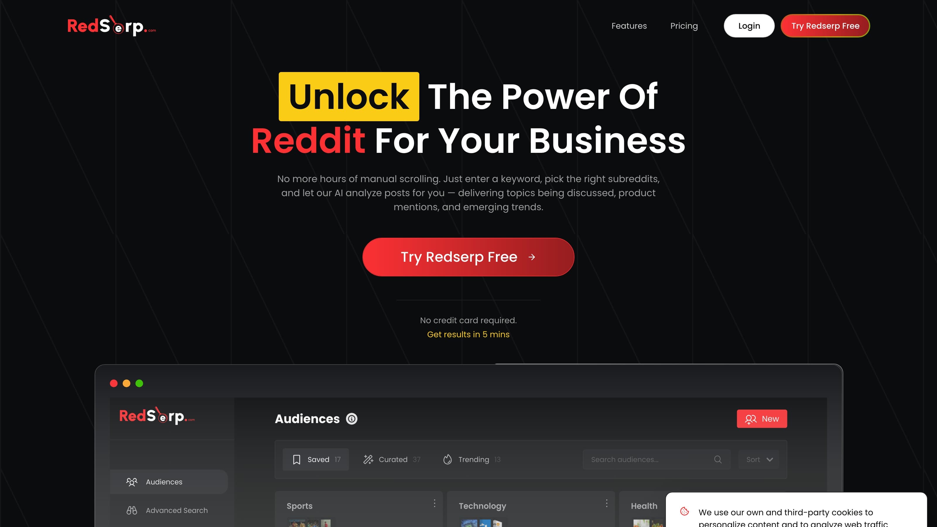 RedSerp homepage
